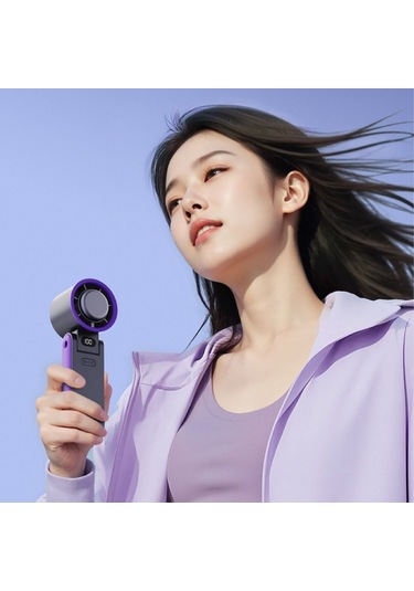 Led Ekranlı, Taşınabilir Soğutma Fanı, Şarj Edilebilir Gri,