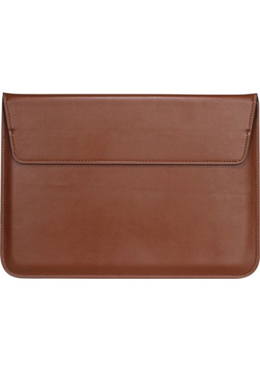 Macbook Uyumlu Pro 14 İnç M3 A2992 A2918 Uyumlu Deri Mıknatıslı Çanta Stantlı Şık Tasarım Kahverengi