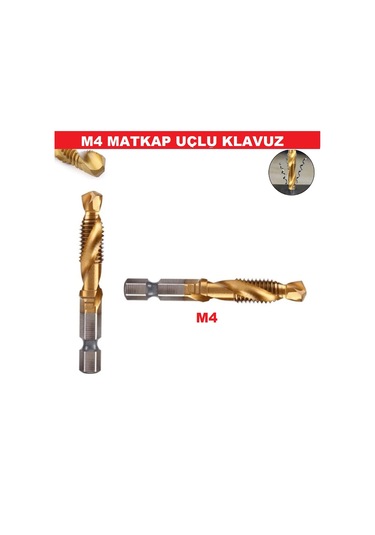 Ckn M4 Hss Titanyum 1/4 Bıts Kendinden Matkap Uçlu Klavuz