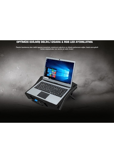 Rampage AD-RC9 Tornado 10" - 18" RGB Çift Fanlı Notebook Soğutucu