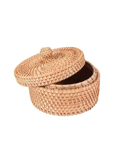 Bosphorusboutique02 El Dokuma Rattan Saklama Kutusu Kapaklı Hasır Meyveli Kek Sepeti B Diğer Modasından Sepetçi İçin Diğer