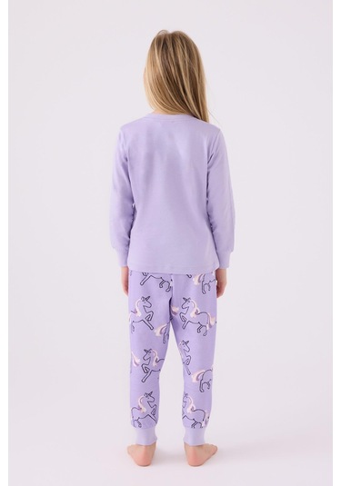 Roly Poly 3477 Princess Kız Çocuk Lila Uzun Kol Pijama Takım Lila