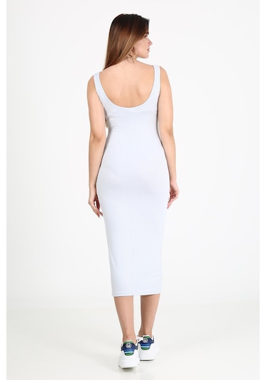 Alexandergardı Fitilli Uzun Elbise B21-4140 Açık Mavi