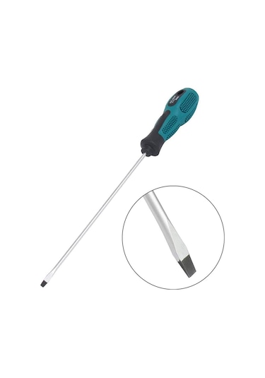 Leasetake Paket 12 İnç Uzunluğunda Yivli Ve Phillips Tornavida Düz Bıçaklı Tornavida Kauçuk Saplı Manyetik Tornavida