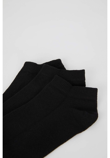 Defacto Kadın Pamuklu 3'lü Kısa Çorap T7370AZNSBK23 Siyah