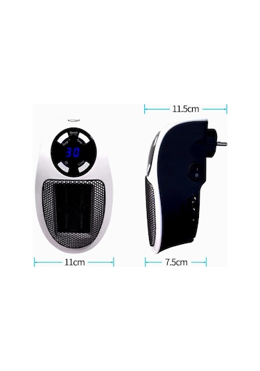 Powermaster Pm-20327 500watt Priz Tipi Uzaktan Kumandalı Taşınabilir Isıtıcı Zamanlayıcı - Otomatik Kapanma