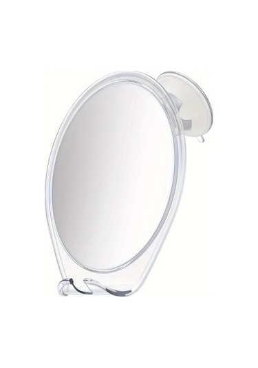 Boatshop1 Buhar Yapmayan Beyaz Duş Aynası Emme Başlıklı Döner Saç Tıraş Aparatlı Kompakt Banyo Aksesuarı White Ahşap