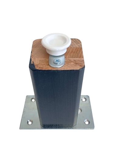 Kale 18cm Ayarlı Ahşap Ayak Mobilya Masa Ve Dolap Ayağı 18cm Antrasit Kayın/gürgen Ağacı