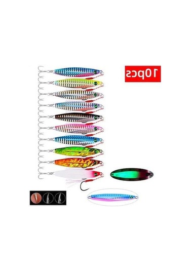 Tongxida 5/10 Adet Metal Balik Lures Yavaş Döküm Kaşek Jig Balikçırk Cazibesi Seti 5 Pcs C 21g Deniz Su Balıkçılığı İçin Metal