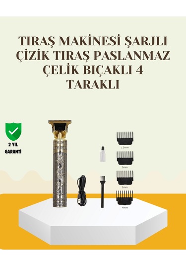 Şarjlı Titanyum Bıçaklı Saç Ve Sakal Kesme Makinesi