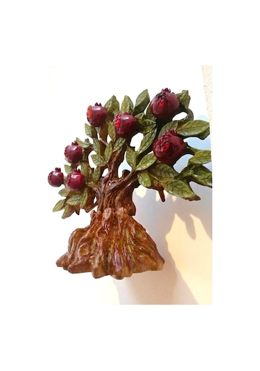 Dekoratif Nar Ağacı Duvar Süsü El Yapımı Nar Figürlü Obje Bereket Ve Bolluk Simgesi Ev Ve Ofis Duvar Süsü