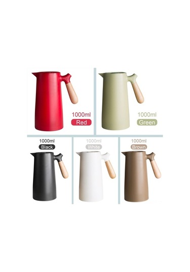 Fastbuy Kırmızı 1000ml Çift Katmanlı Sıcak Tutarak Termos, 24 Saat Sızdırmaz Taşınabilir Kırmızı Kırmızı