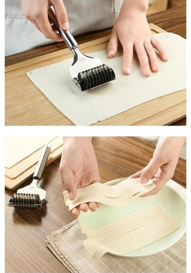 Paslanmaz Çelik Hamur Kesme Aparatı Metal Saplı