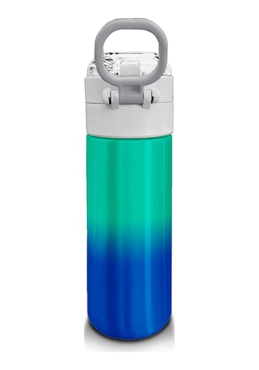 Coral High Kids Yeşil Saks Renk Geçişli Pipetli Ve Direkt İçim Çelik Termos 500 Ml 31839 Yeşil - Mavi