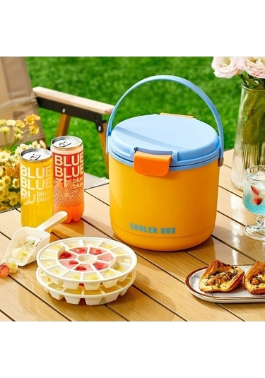 Fastbuy Yeşil Taşınabilir Kamp Soğutucu, Buz Kalıbı Dahil, Piknik Ve Plaj İçin Pilsiz Buz Saklama Kutusu Yeşil