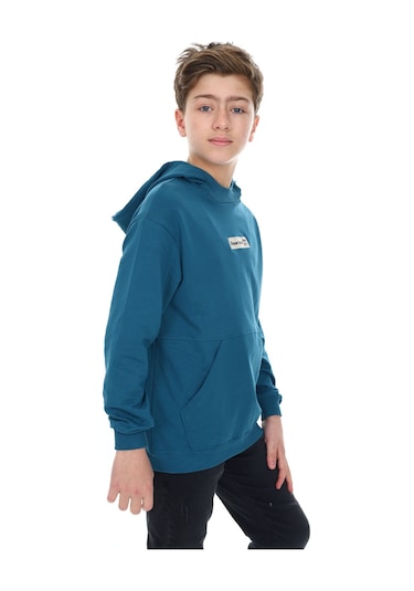 Toontoy Erkek Çocuk Depar Tura Baskılı Sweatshirt Petrol Mavi