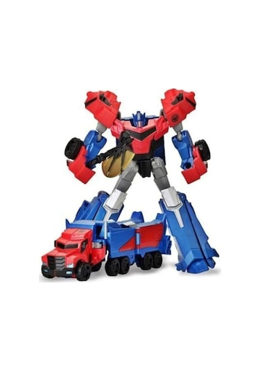 Oyuncak Robota Dönüşen Metal Transformers Robot Bumblebe Ve Optimus Prime Araba 2'li Set 20 Cm Kırmızı
