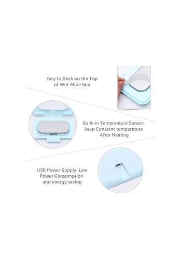 Dianziye Bebek Mendil Isıtıcı Usb 5v Sabit Sıcaklıklı Abs Materyal Beyaz Renkli Isı Tutucu 10'lu Set