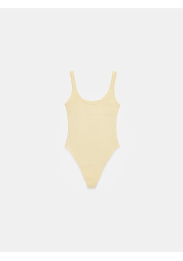 Dilvin 21053 Askılı Bodysuit-açık Sarı Açık Sarı