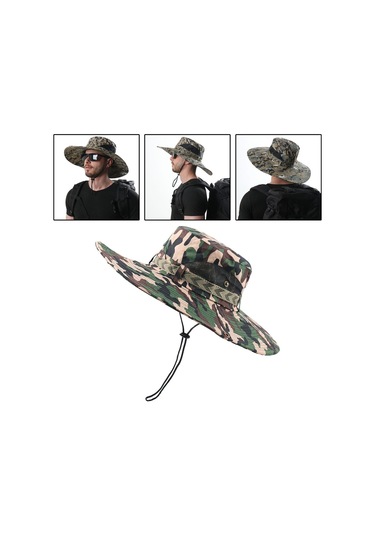 Erkekler İçin Geniş Kenarlı Güneşten Koruyucu Şapka, Yazlık Rüzgar Geçirmez Balıkçı Şapkası, Uv Korumalı Kova Tasarımı, Outdoor Ve Spor Aktiviteler İçin Pratik Aksesuar Yeşil