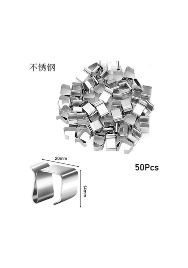 Suofeng Gümüş Küçük Boy Manganez Çelik Noel Işık Kancaları - Dış Mekan Işık Klipsleri, Noel Dekorasyonu, 100 Adet Paket