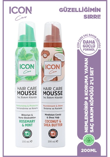 Icon Saç Bakım Köpüğü Coconut-shea Butter & Rosemary & Mınt Set