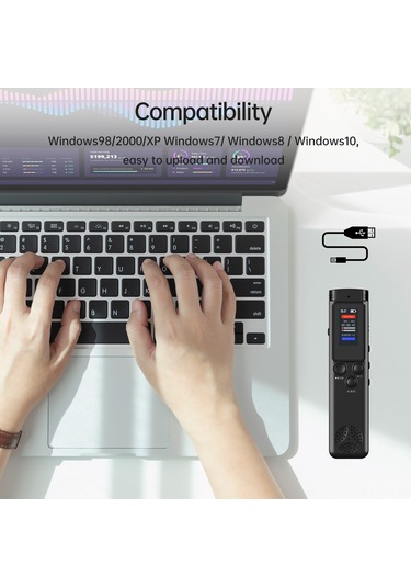 Teltree K96 Dijital Ses Kaydedici: 8gb Dahili Hafıza, Renkli Tft Ekran, Yüksek Kaliteli Kayıt, Şarj Edilebilir Pil