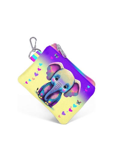 Coral High Pembe Turkuaz Fil Bozuk Para Çantası - Kız Çocuk