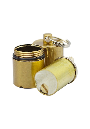 Springsun Mini Metal Kerosene Çakmak - Dayanıklı Konstruksiyon, Yakıt Saklama, Anahtar Zinciri Uyumlu - Altın Renk Altın