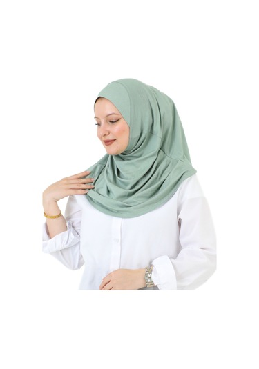 Hazır Giyim Türban Yumuşak Başörtü Şal - Açık Yeşil Açık Yeşil