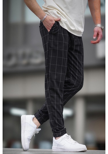 Madmext Madmext Ekoseli Siyah Jogger Mad4081-siyah Siyah