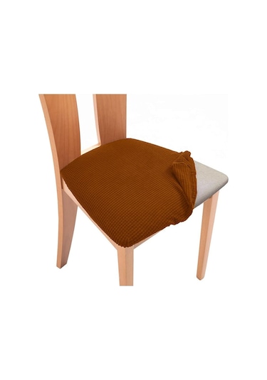 Kahverengi Polar Polar Sandalye Minder Örtüsü Streç Ucuz Yemek Minderi Koltuk Kılıfı Arkalığı Olmadan Koruyucu Mutfak Sandalyeleri Otel Ev