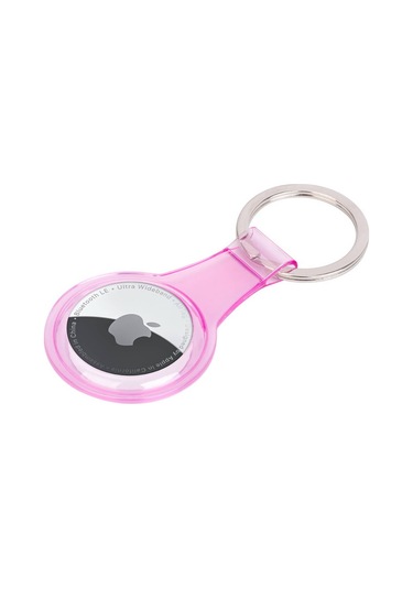Zore Airtag 07 Uyumlu Silikon Anahtarlık-pembe