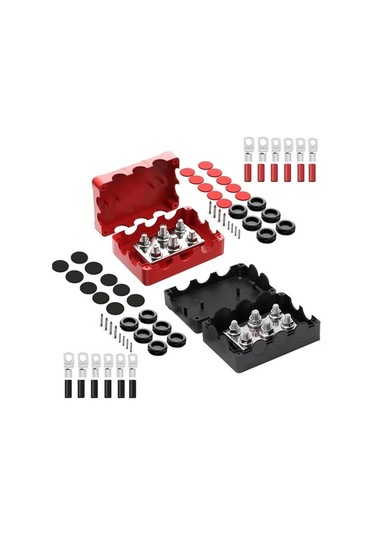 Pazly 500a Yüksek Güçlü Siyah Deniz Araç Bus Barı, 4x M8 2x M10 Bağlantılı Güç Dağıtım Bloku