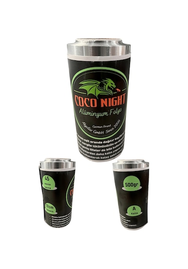 Coco Night 45 Mikron Micron 500 G Rulo Alüminyum Folyo, Nargile Folyosu