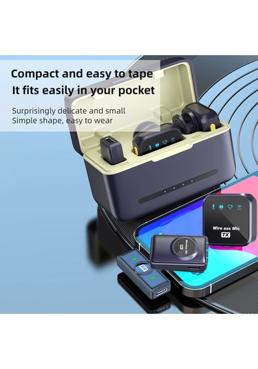 Xindoker 2.4g Kablosuz Mikrofon Seti - 50m Menzilli, Gürültü Önleyici, Şarj Kılıflı, Type-c Uyumlu