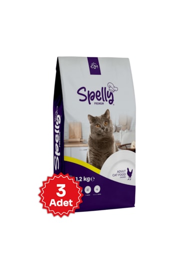 Spelly Premium Tavuklu Yetişkin Kedi Maması 3 x 1200 G