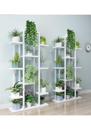 Mion Metal/ahşap Saksılık&çiçeklik Beyaz Diğer