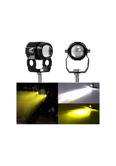 Monyee Motosiklet Spot Lambaları 2 Adet - Sarı Beyaz Çift Renkli, Ip67 Su Geçirmez, 60w 6000lm