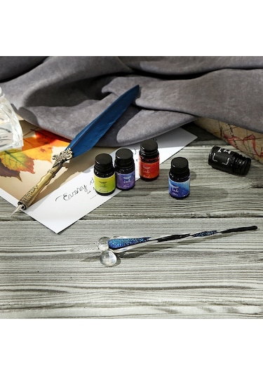 Xindoker Ofis Ve Öğrenci İçin Cam Ve Tüy Kalem Seti - Yumuşak Kullanım, Dayanıklı Malzeme - Işıltılı Yeşil Sp118043