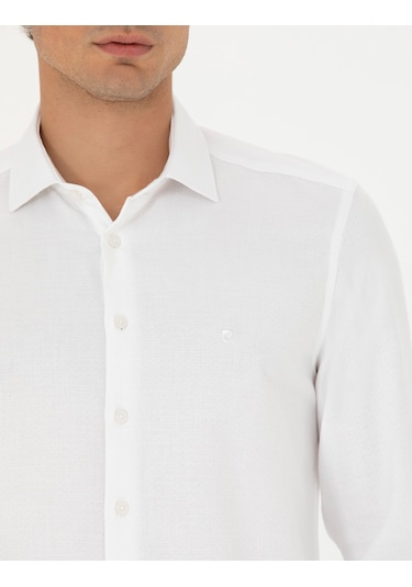 Pierre Cardin Erkek Beyaz Gömlek Desenli 50275511-vr013 Beyaz