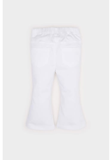 DeFacto Kız Bebek Flare Fit İspanyol Paça Gabardin Pantolon E1798A525SMWT34 Beyaz