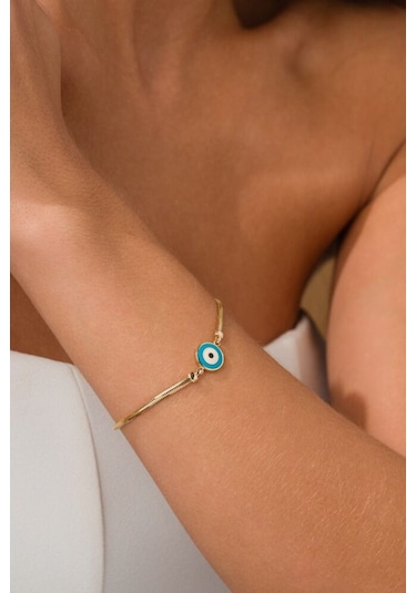Sembolgold Balık Sırtı Altın Nazar Bileklik T13470 Renkli Çok Renkli