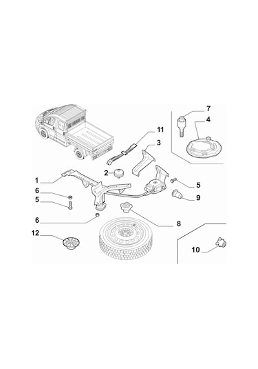 Ducato Boxer Jumper Stepne Tutucu Demir Plaket 16" 1363713080