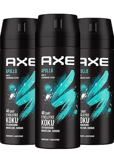 Axe Apollo Erkek Deodorant & Bodyspray 3 x 150 ML