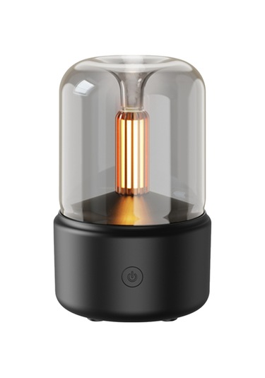 Geeksen Küçük Masaüstü Aromaterapi Makinesi - Retro Mum Işığı Efekti, Otomatik Kapanma Özelliği, Sessiz Nemlendirici Ve Nocta Lambası