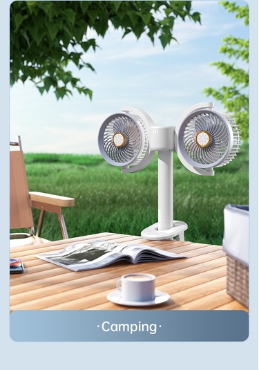 Çift Kafalı Fan, Yüksek Rüzgar, Kelepçeli Elektrikli Masaüstü Dikey Ve Zaman Ayarlı Fanı