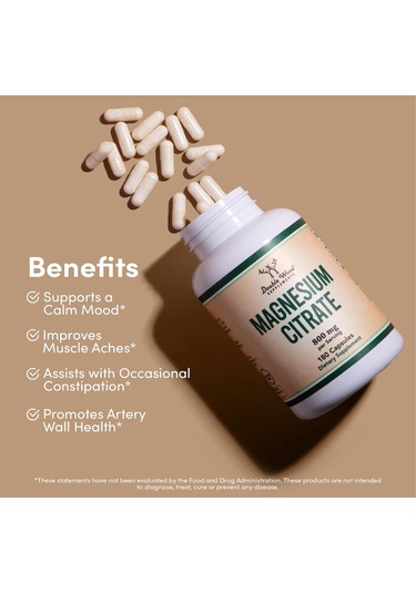 Double Wood Magnesium Citrate Capsules 800mg 180 Capsules Ci...