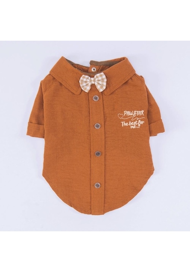 Pawstar Kahverengi Linen Look Kedi Köpek Gömleği