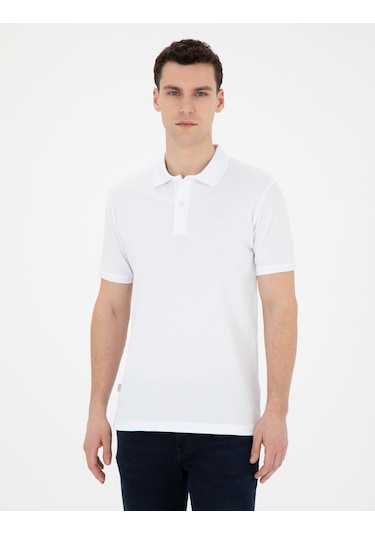 Pierre Cardin Erkek Beyaz Tişört Basic 50280754-Vr013 Beyaz